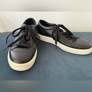 Women’s Ecco Black Leather Lace Up Sneakers